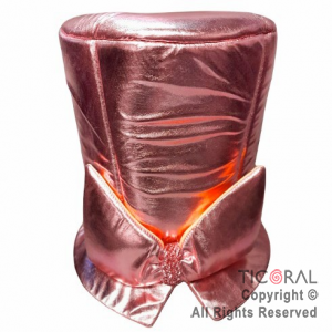 SOMBRERO GALERA METAL LISO CON MO�O ROSA x 1